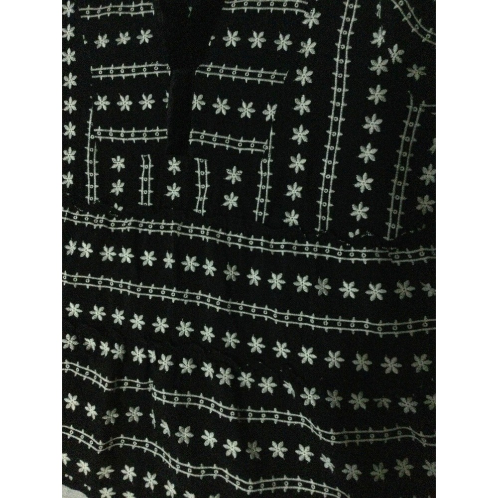 John Mark M Geometric Floral Print Embroidered Front Split V-Neck 3/4 - Picture 2 of 13